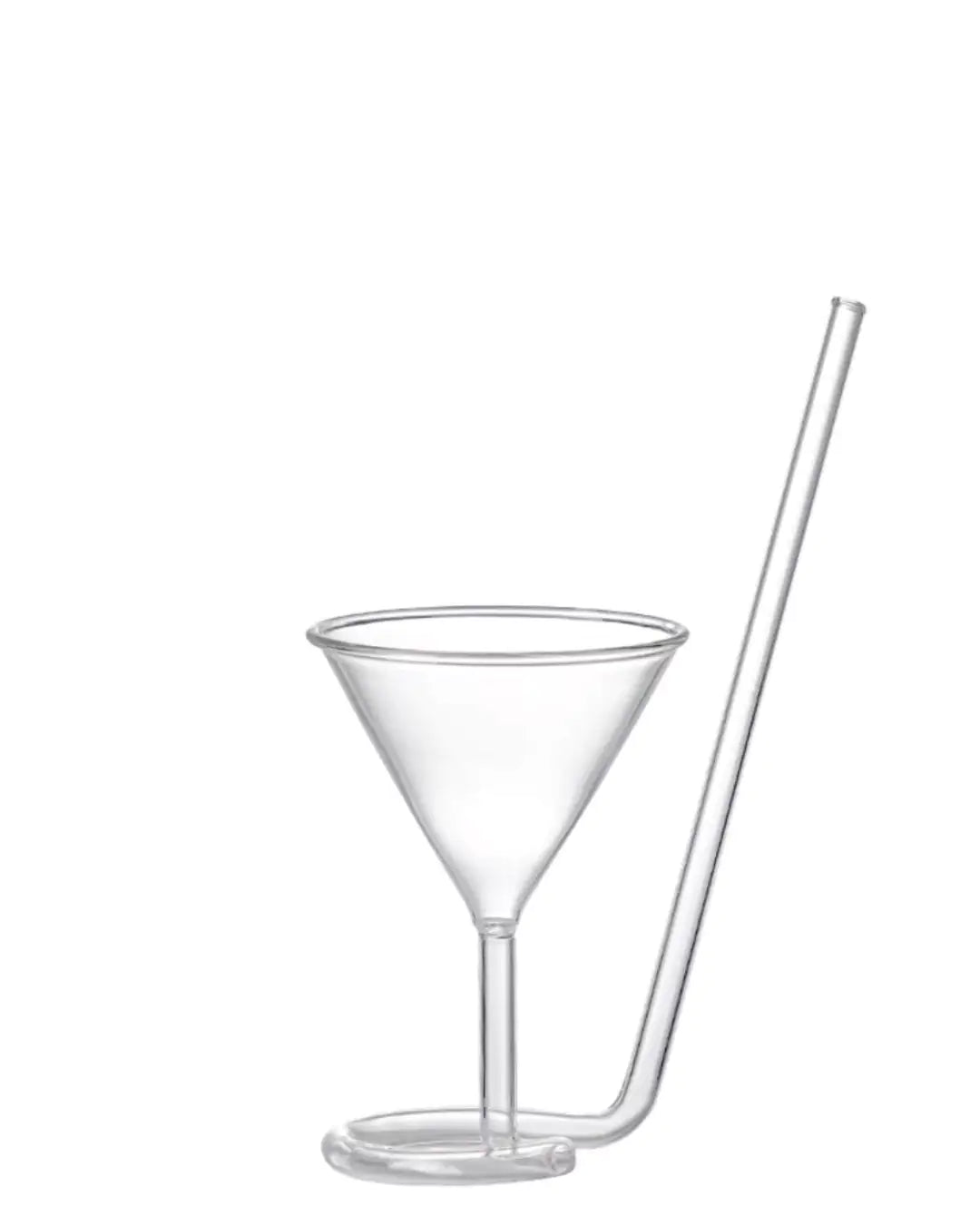 Built In Straw Cocktail Glass