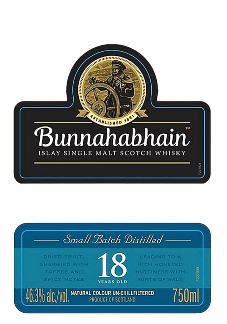 Bunnahabhain 18 Year Old Single Malt Scotch Whisky 92.6 - 750ML