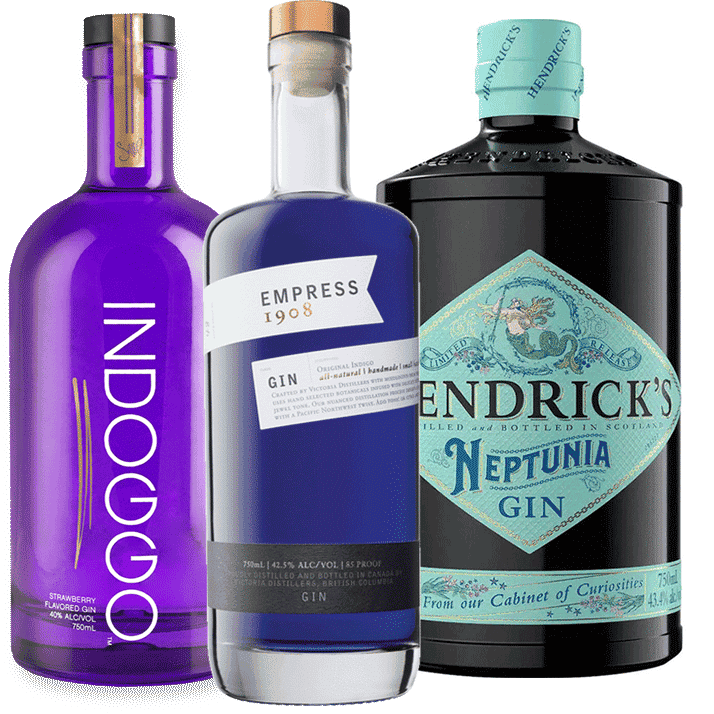 Empress Gin & Hendrick's Neptunia Gin & INDOGGO Gin Bundle 