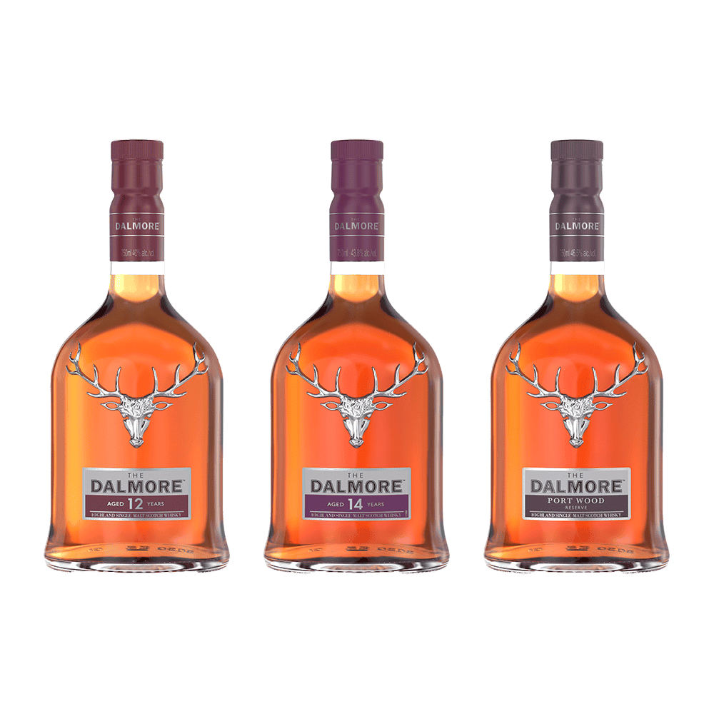 The Dalmore 12 Year, 14 Year & Portwood Reserve Scotch Whisky Bundle - 750ML 