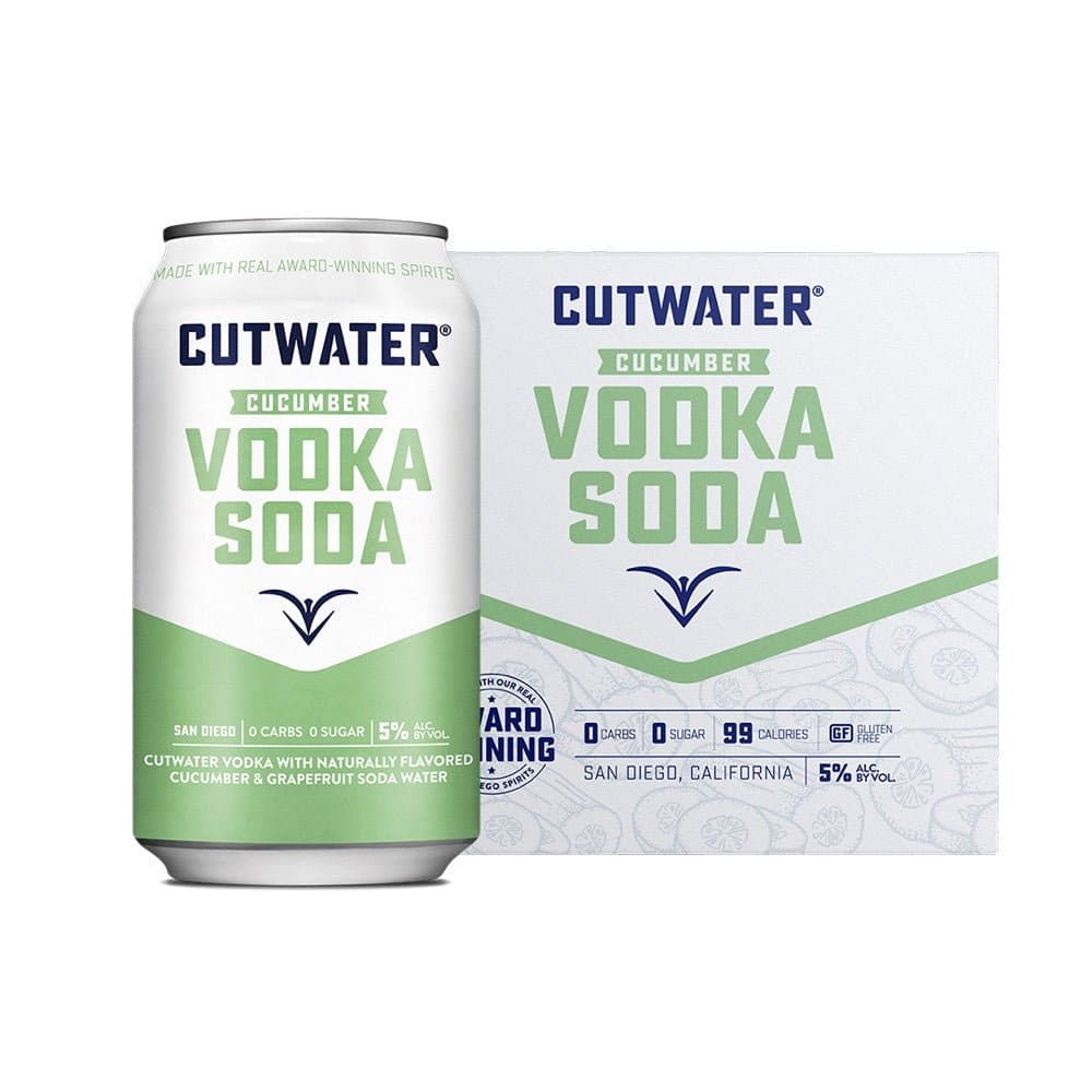 Cutwater Cucumber Vodka Soda Cocktail 4pk - Liquor Daze