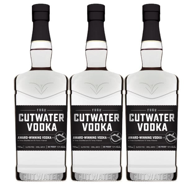 Cutwater Fugu Vodka 3 Bottles Bundle Real Liquor