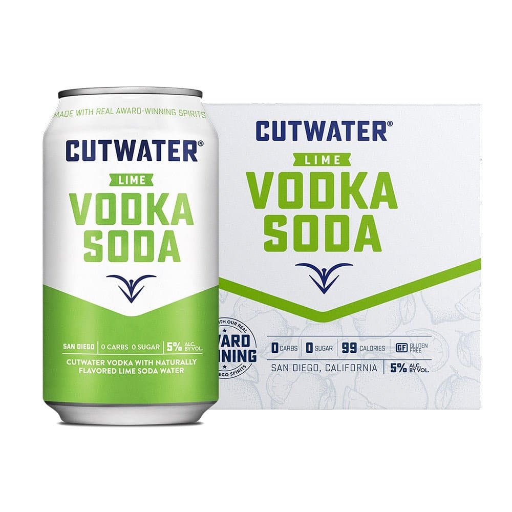 Cutwater Lime Vodka Soda Cocktail 4pk - Liquor Daze