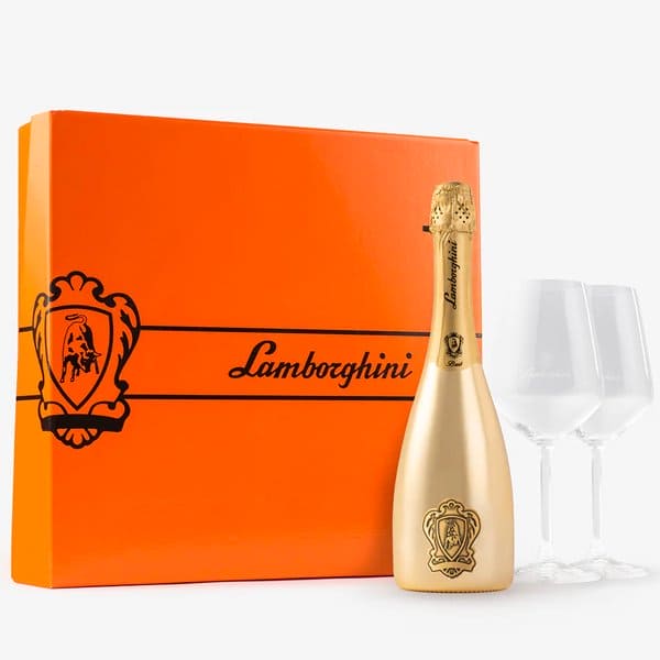 Lamborghini Oro Vino Sparkling Wine Gift Set Real Liquor