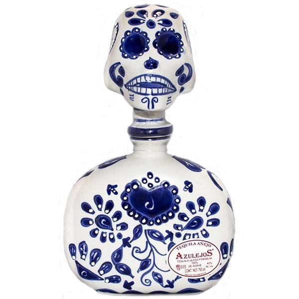 Los Azulejos Skelly Talavera Head Anejo Tequila Real Liquor