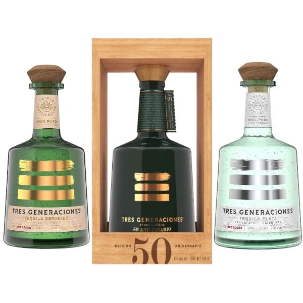 Tres Generaciones 50th Anniversary Añejo, Plata and Reposado Tequila Bundle Real Liquor